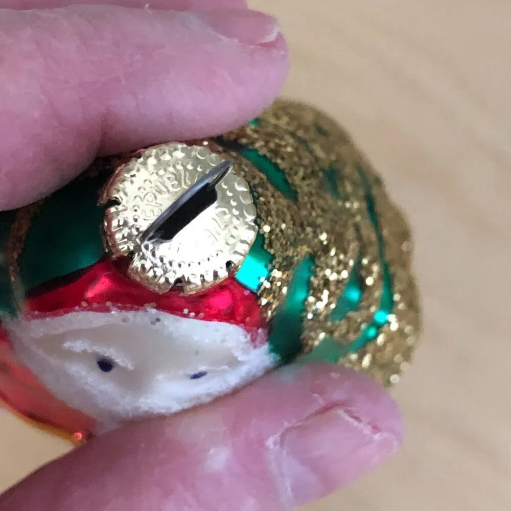 Vintage Christmas Ornament Glass Santa Claus Rocking Horse Bear Czech Republic